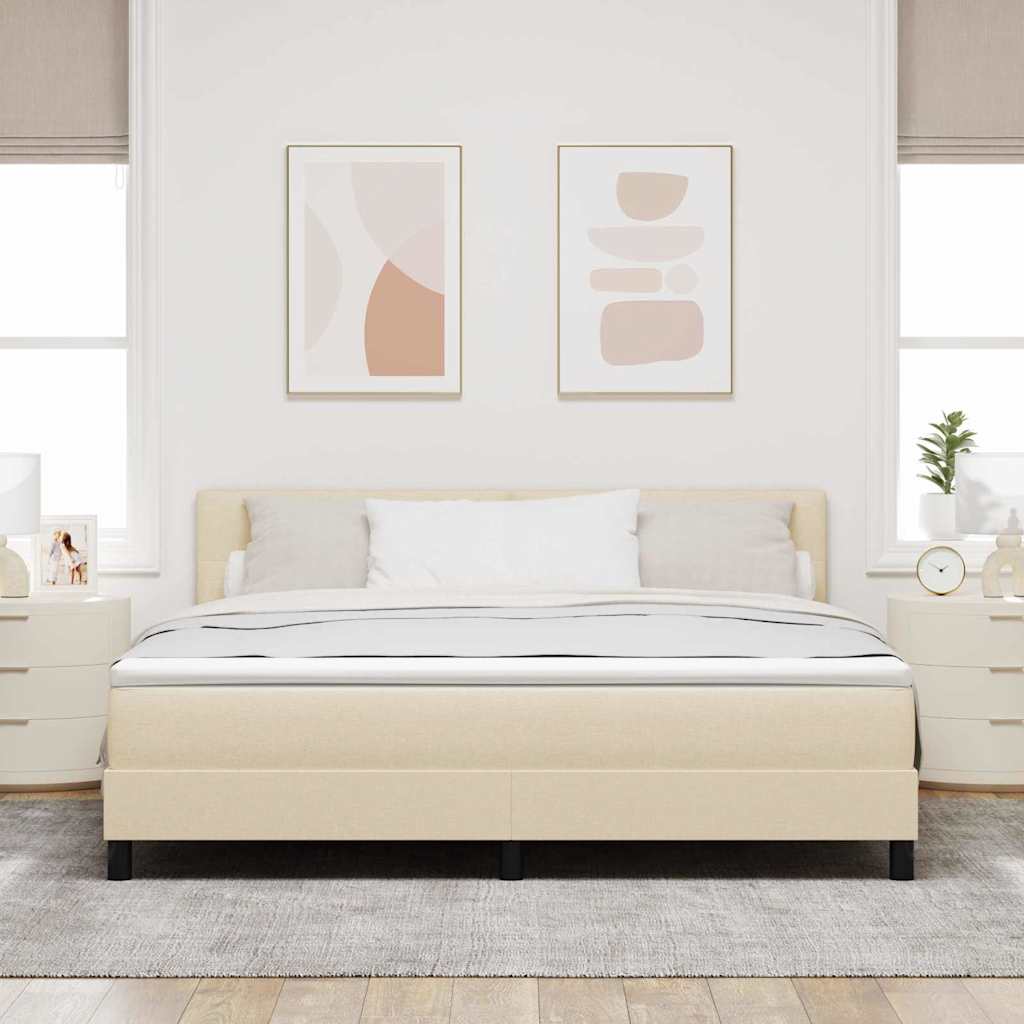 Letto a molle con testiera Crema 180 x 200 cm Tessuto | homemem39