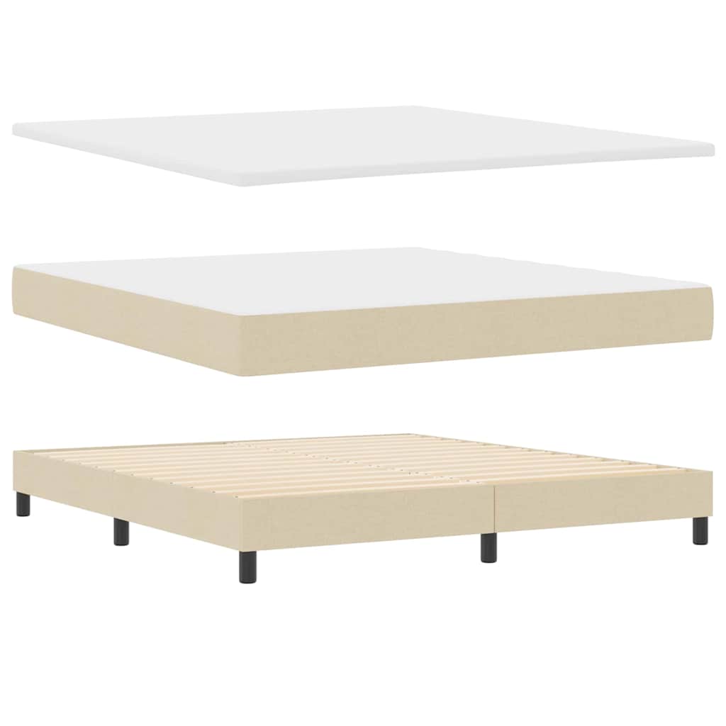 Letto a molle con testiera Crema 180 x 200 cm Tessuto | homemem39