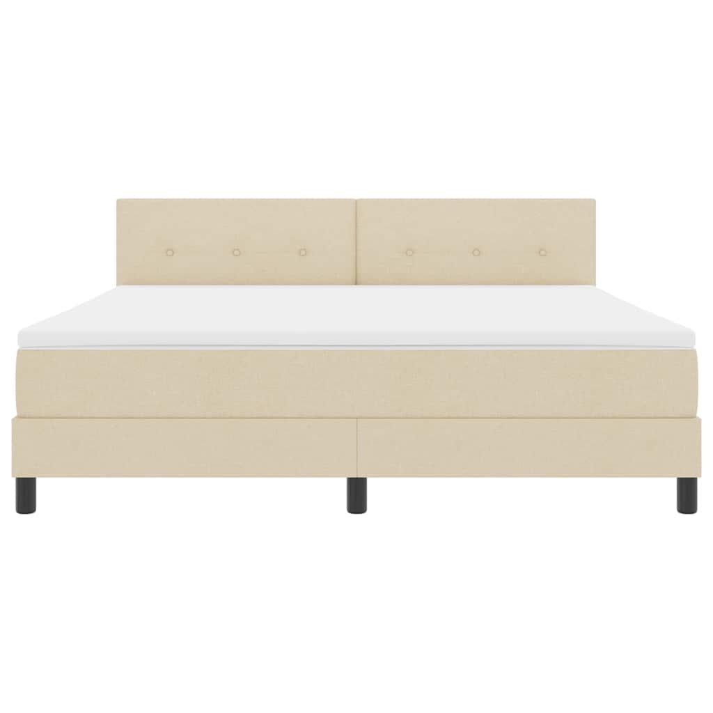 Letto a molle con testiera Crema 180 x 200 cm Tessuto | homemem39