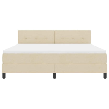Letto a molle con testiera Crema 180 x 200 cm Tessuto | homemem39