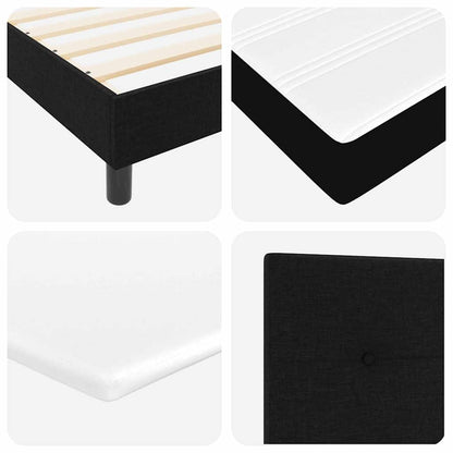 Letto a molle con testiera Nero 200 x 200 cm Tessuto | homemem39