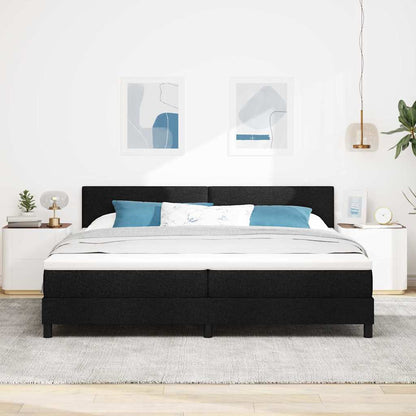 Letto a molle con testiera Nero 200 x 200 cm Tessuto | homemem39