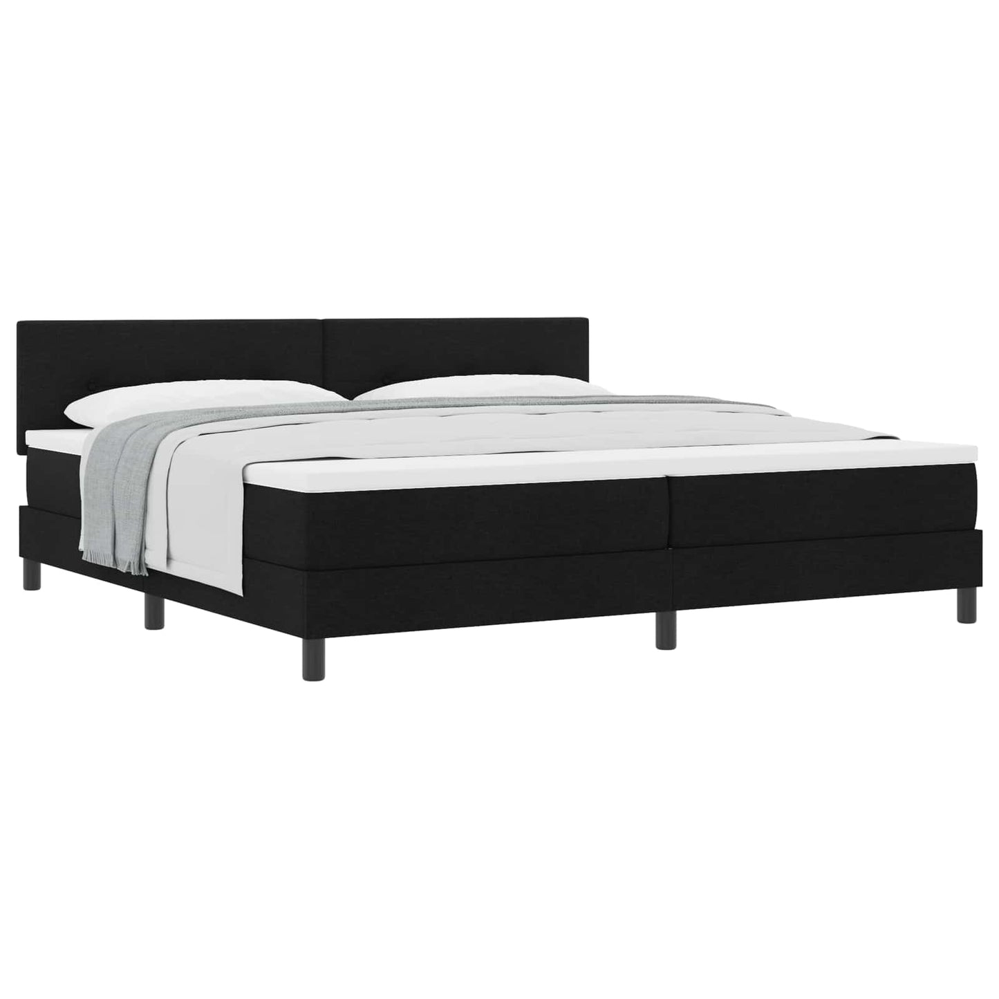 Letto a molle con testiera Nero 200 x 200 cm Tessuto | homemem39