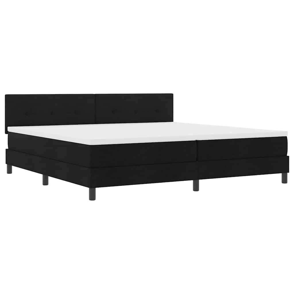 Letto a molle con testiera Nero 200 x 200 cm Tessuto | homemem39