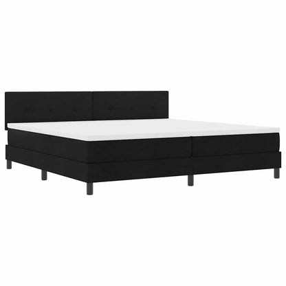 Letto a molle con testiera Nero 200 x 200 cm Tessuto | homemem39