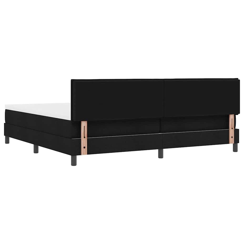 Letto a molle con testiera Nero 200 x 200 cm Tessuto | homemem39