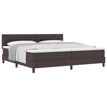 Letto a molle con testiera Marrone Scuro 200 x 200 cm Tessuto