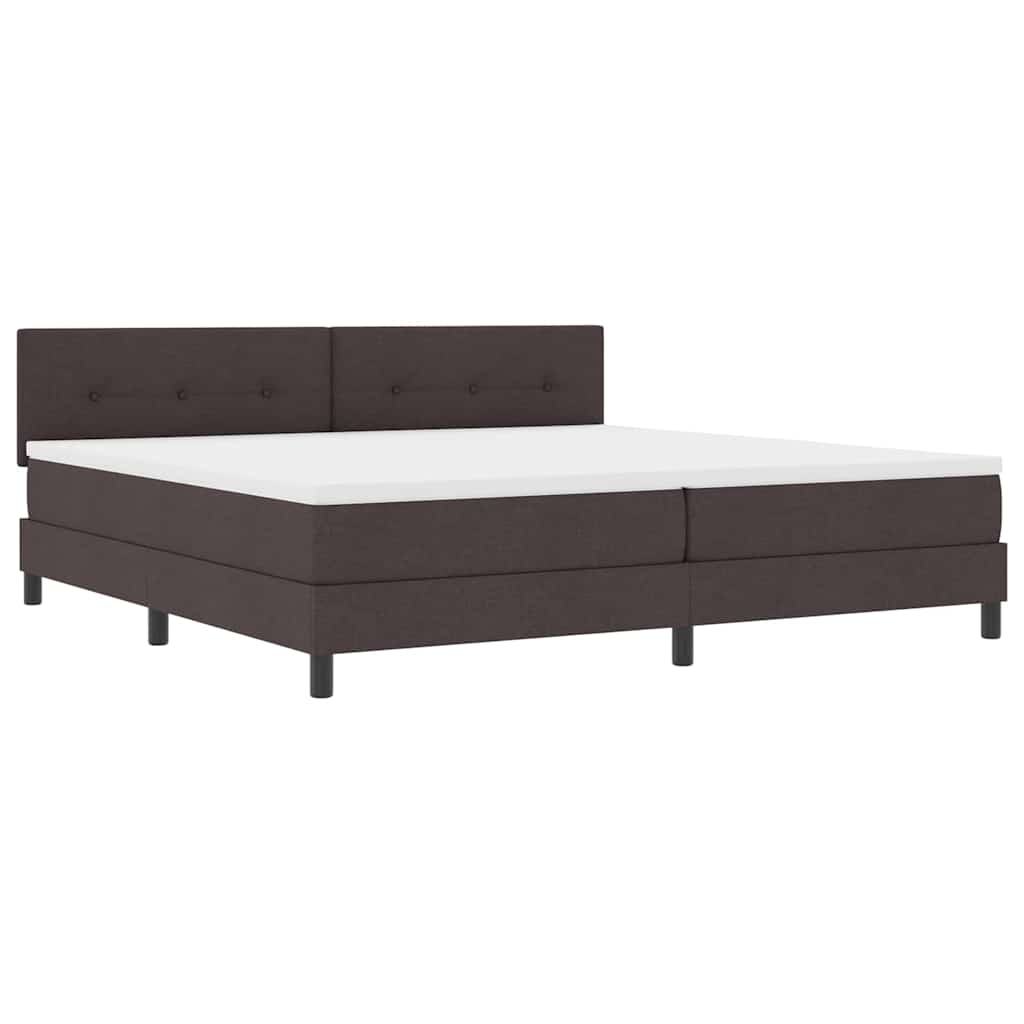 Letto a molle con testiera Marrone Scuro 200 x 200 cm Tessuto | homemem39