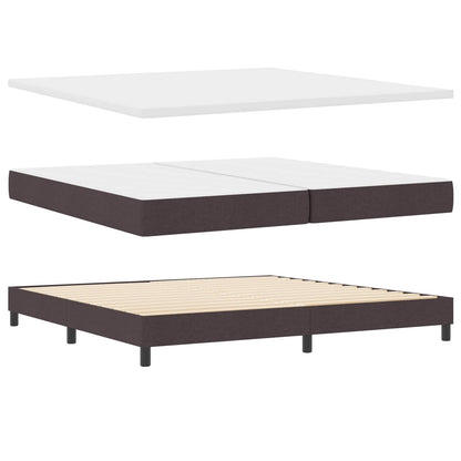 Letto a molle con testiera Marrone Scuro 200 x 200 cm Tessuto | homemem39