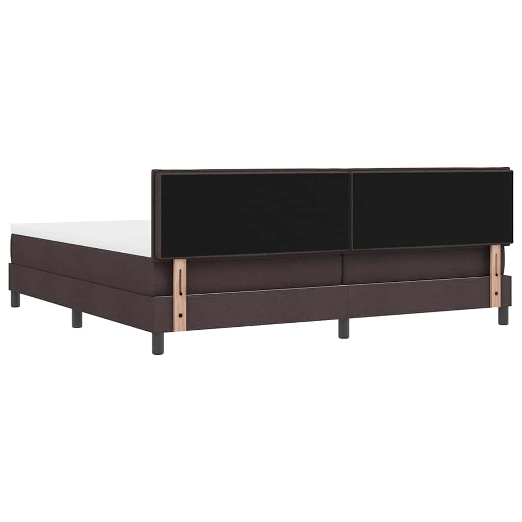 Letto a molle con testiera Marrone Scuro 200 x 200 cm Tessuto | homemem39