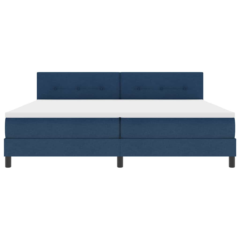 Letto a molle con testiera Blu 200 x 200 cm Tessuto | homemem39