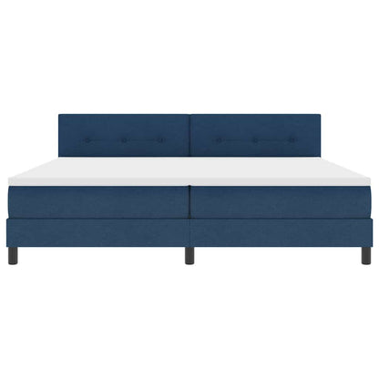 Letto a molle con testiera Blu 200 x 200 cm Tessuto | homemem39