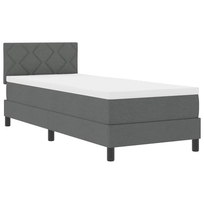 Letto a molle con testiera Grigio scuro 80 x 200 cm Tessuto | homemem39