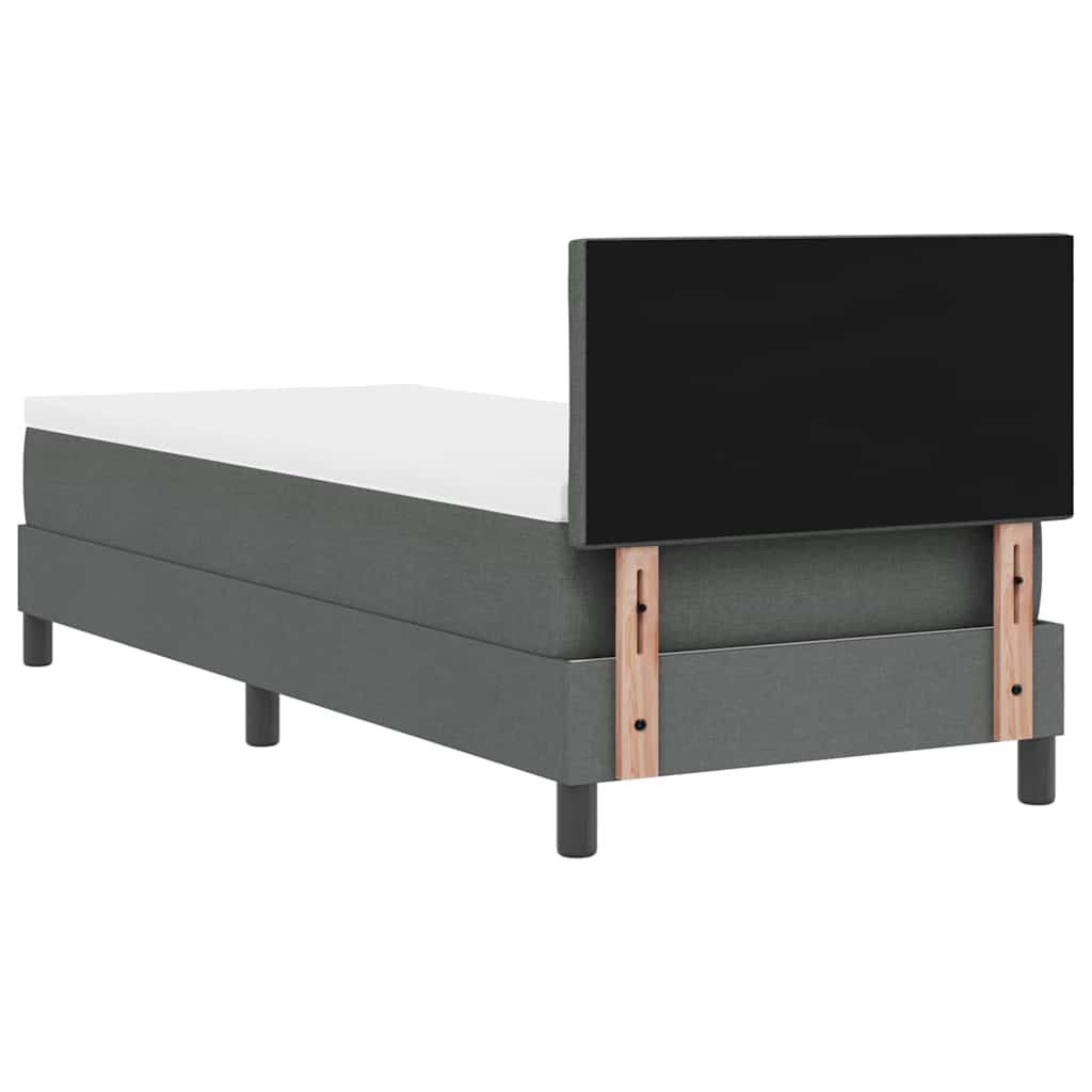 Letto a molle con testiera Grigio scuro 80 x 200 cm Tessuto | homemem39