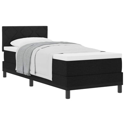 Letto a molle con testiera Nero 80 x 200 cm Tessuto | homemem39
