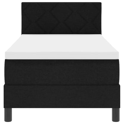 Letto a molle con testiera Nero 80 x 200 cm Tessuto | homemem39