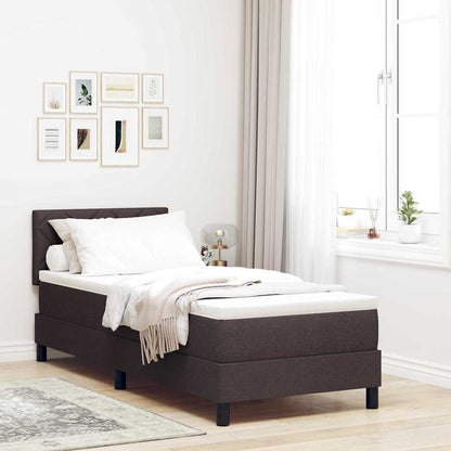 Letto a molle con testiera Marrone Scuro 80 x 200 cm Tessuto | homemem39