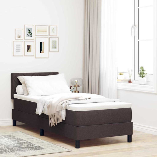 Letto a molle con testiera Marrone Scuro 80 x 200 cm Tessuto