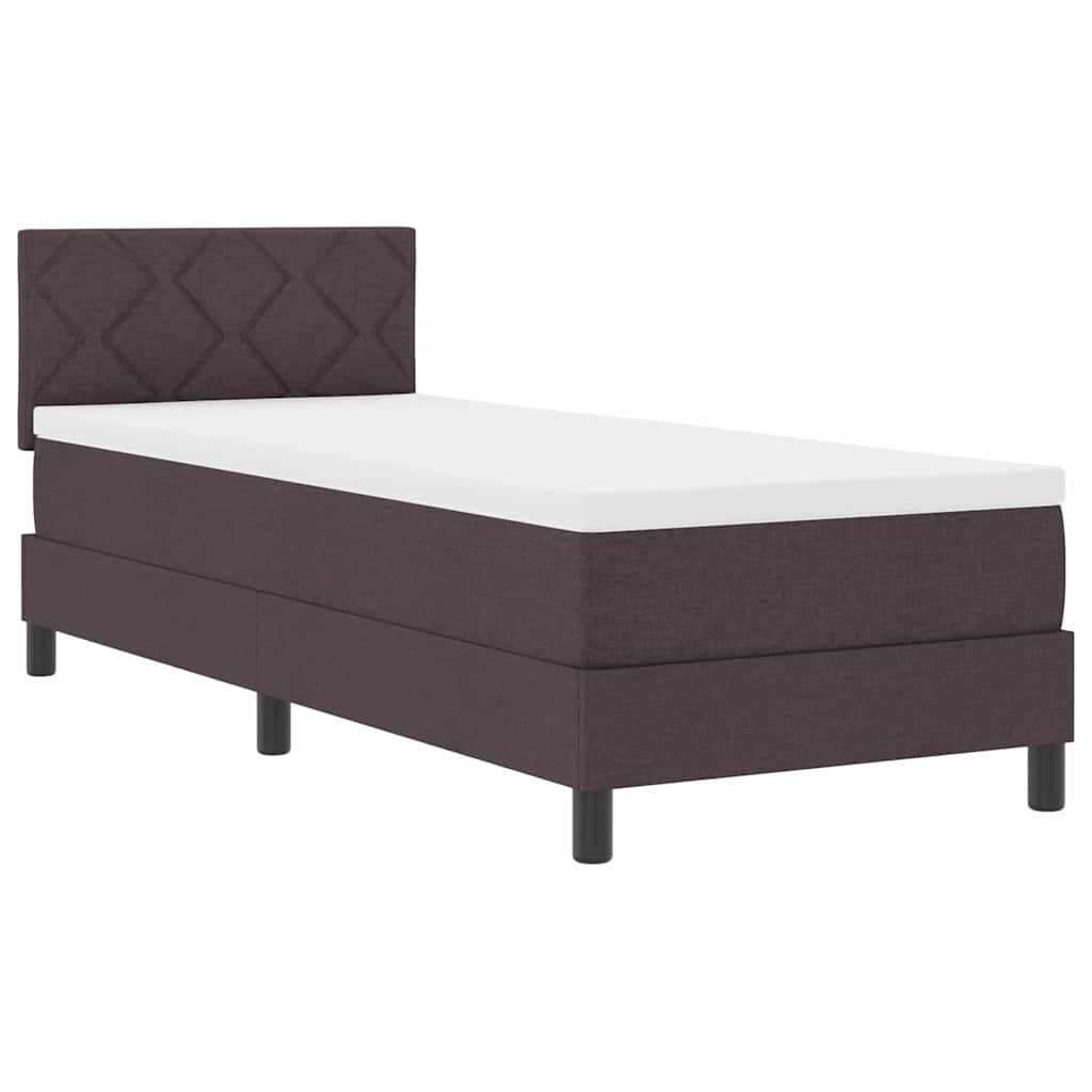 Letto a molle con testiera Marrone Scuro 80 x 200 cm Tessuto | homemem39