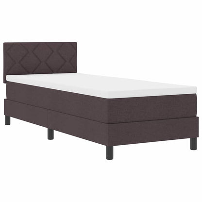 Letto a molle con testiera Marrone Scuro 80 x 200 cm Tessuto | homemem39