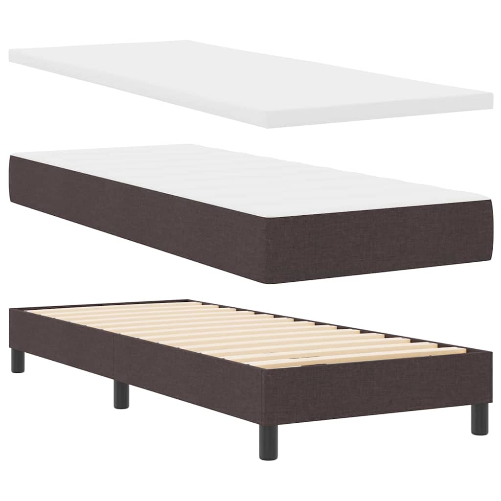 Letto a molle con testiera Marrone Scuro 80 x 200 cm Tessuto | homemem39