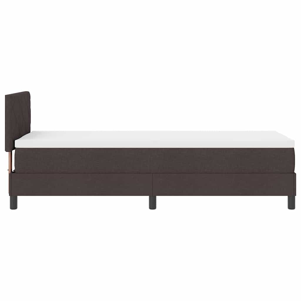 Letto a molle con testiera Marrone Scuro 80 x 200 cm Tessuto | homemem39