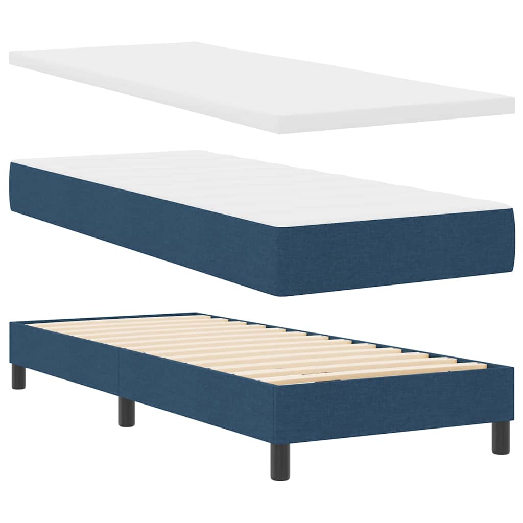 Letto a molle con testiera Blu 80 x 200 cm Tessuto | homemem39