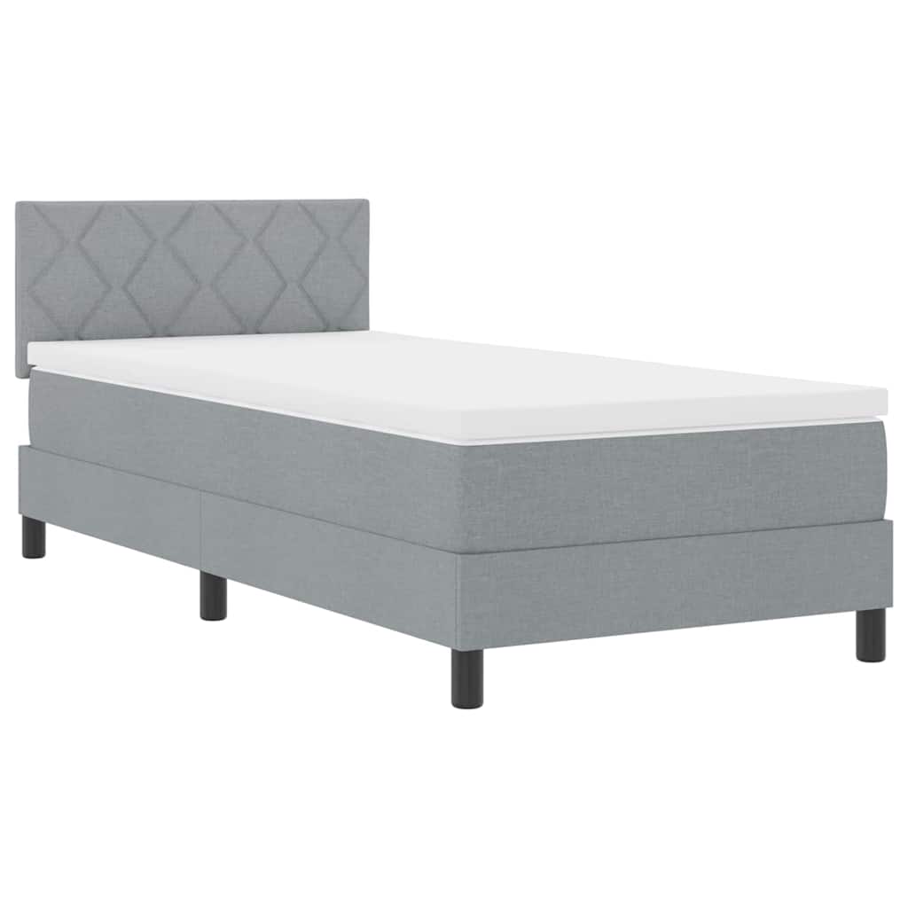 Letto a molle con testiera Grigio chiaro 90 x 190 cm Tessuto | homemem39