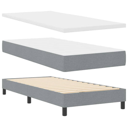 Letto a molle con testiera Grigio chiaro 90 x 190 cm Tessuto | homemem39