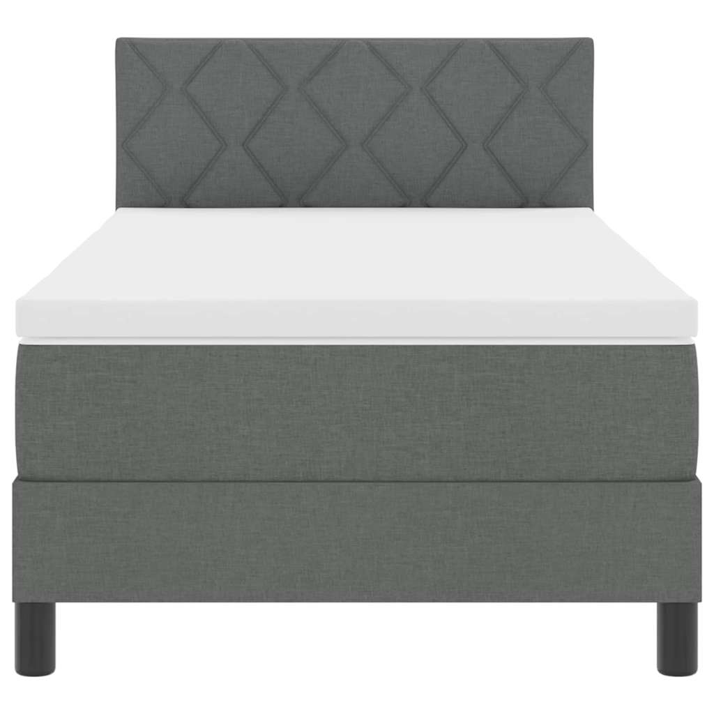 Letto a molle con testiera Grigio scuro 90 x 190 cm Tessuto | homemem39