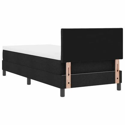 Letto a molle con materasso Nero 90 x 190 cm Tessuto