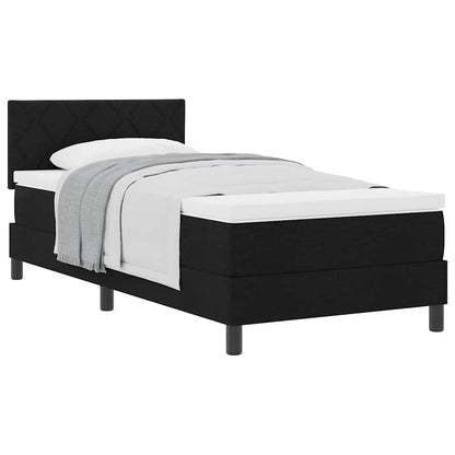 Letto a molle con materasso Nero 90 x 190 cm Tessuto