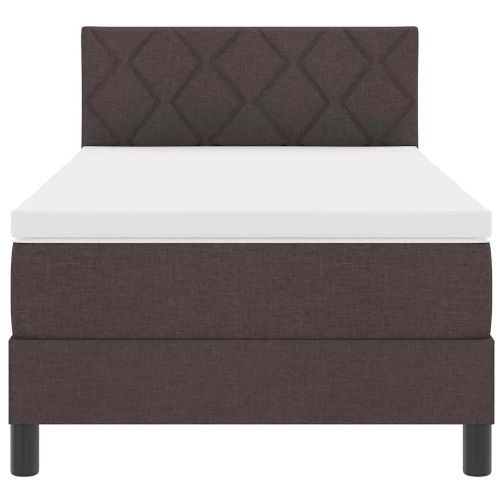 Letto a molle con testiera Marrone Scuro 90 x 190 cm Tessuto | homemem39