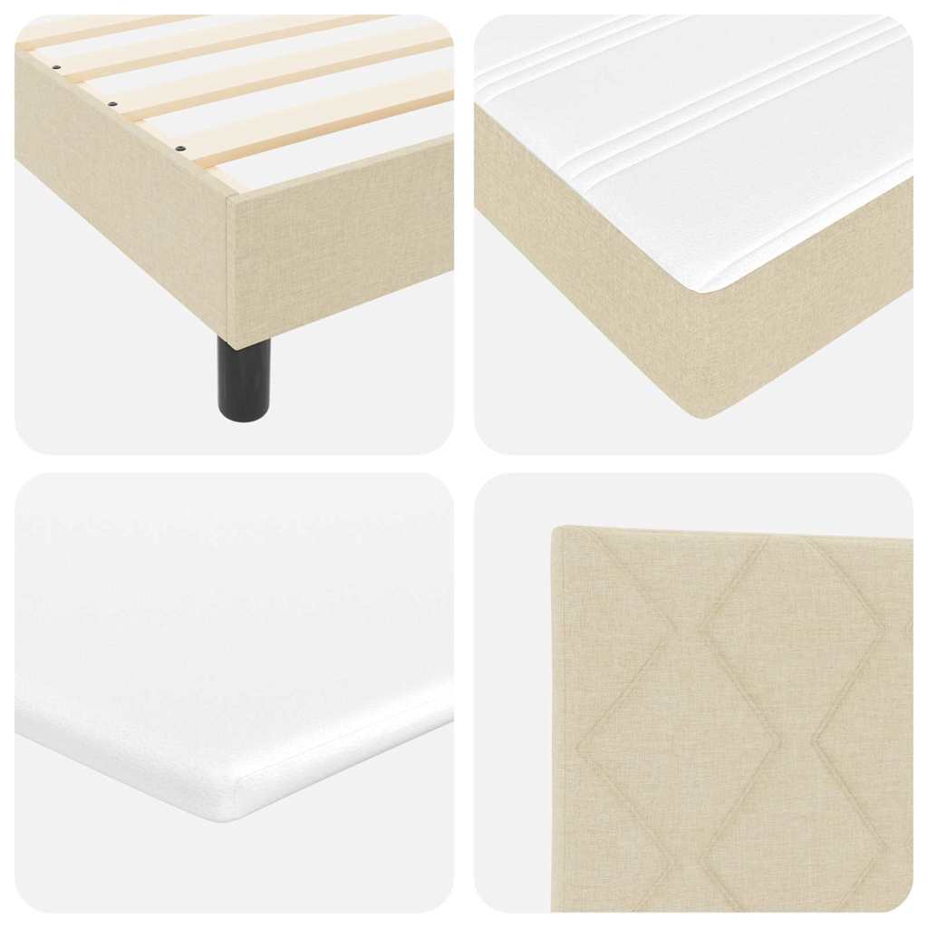 Letto a molle con cuscino Crema 90 x 200 cm Tessuto | homemem39