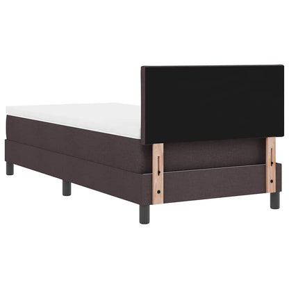 Letto a molle con materasso Marrone Scuro 100 x 200 cm Tessuto
