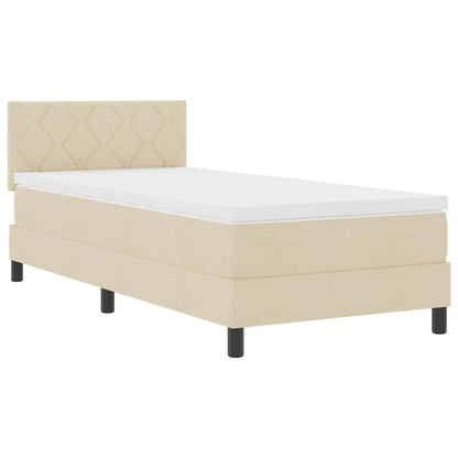 Letto a molle con materasso Crema 100 x 200 cm Tessuto