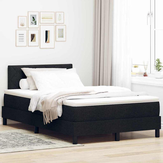 Letto a molle con testiera Nero 120 x 190 cm Tessuto | homemem39