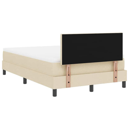 Letto a molle con materasso Crema 120 x 190 cm Tessuto