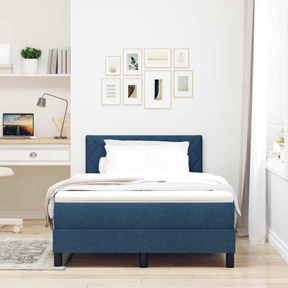 Letto a molle con testiera Blu 120 x 190 cm Tessuto