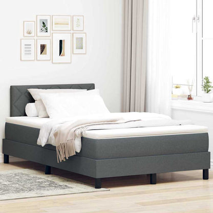 Letto a molle con materasso Grigio scuro 120 x 200 cm Tessuto