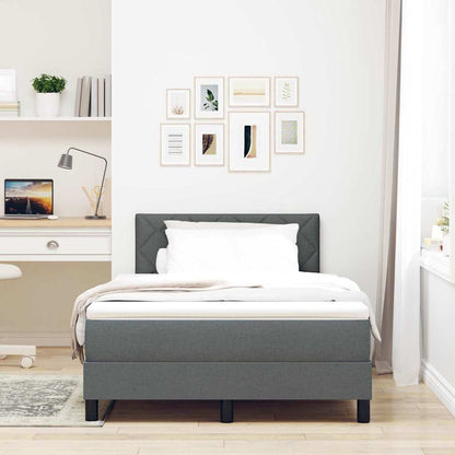 Letto a molle con testiera Grigio scuro 120 x 200 cm Tessuto
