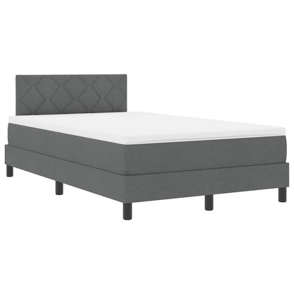 Letto a molle con materasso Grigio scuro 120 x 200 cm Tessuto
