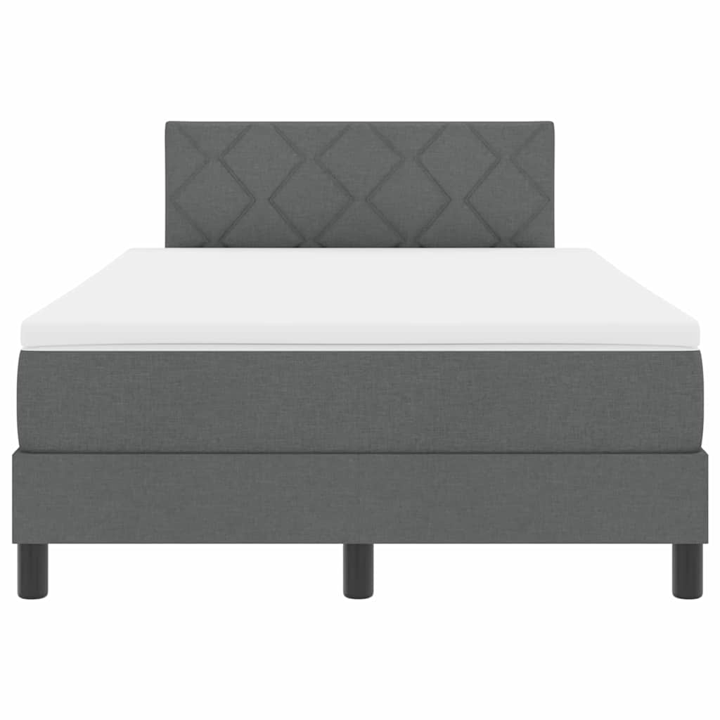 Letto a molle con testiera Grigio scuro 120 x 200 cm Tessuto