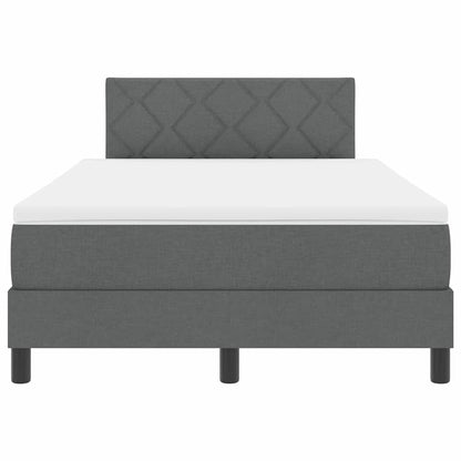 Letto a molle con testiera Grigio scuro 120 x 200 cm Tessuto