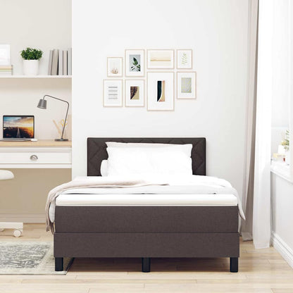 Letto a molle con cuscino Marrone Scuro 120 x 200 cm Tessuto | homemem39