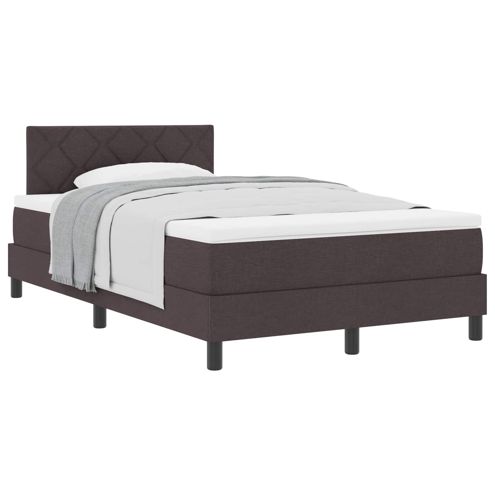 Letto a molle con cuscino Marrone Scuro 120 x 200 cm Tessuto | homemem39