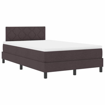 Letto a molle con cuscino Marrone Scuro 120 x 200 cm Tessuto | homemem39