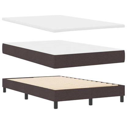 Letto a molle con cuscino Marrone Scuro 120 x 200 cm Tessuto | homemem39