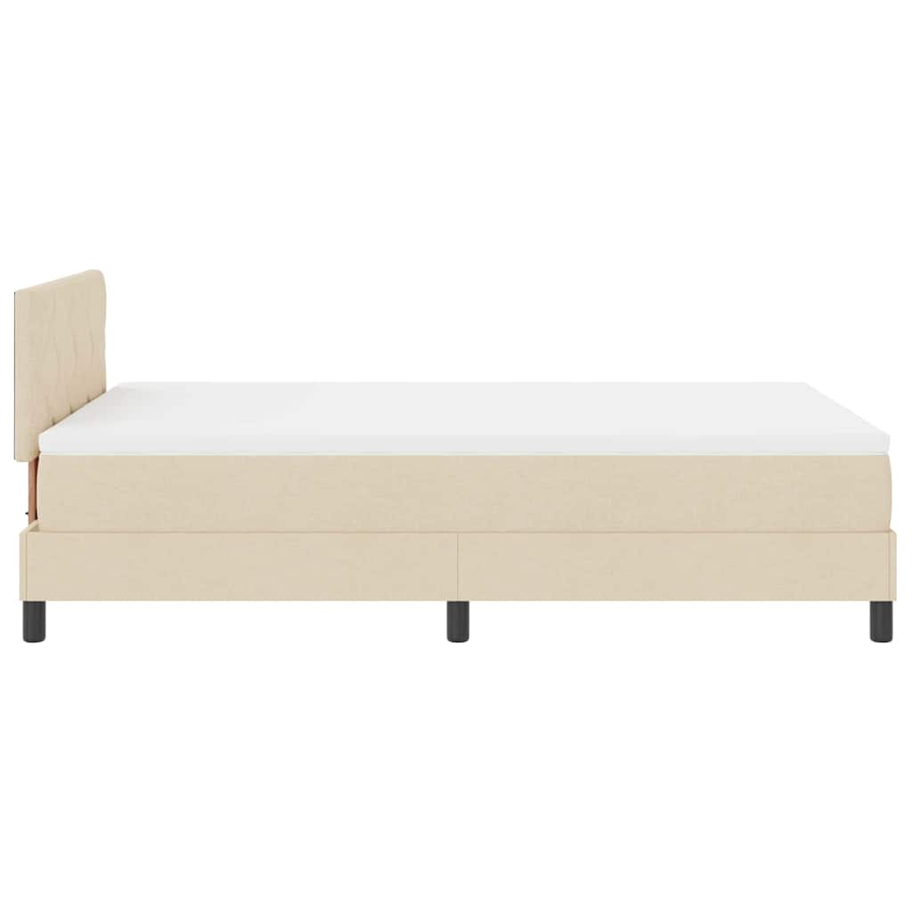 Letto a molle con testiera Crema 120 x 200 cm Tessuto