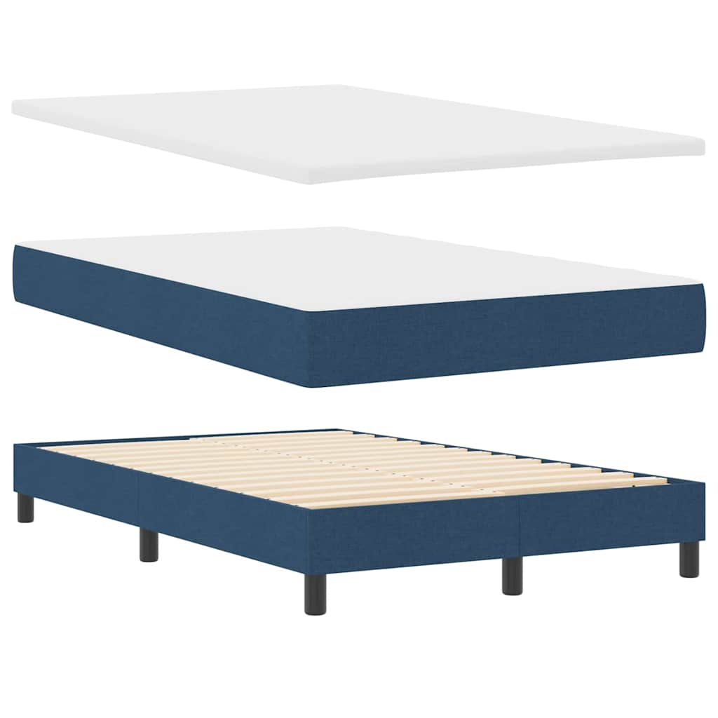 Letto a molle con testiera Blu 120 x 200 cm Tessuto